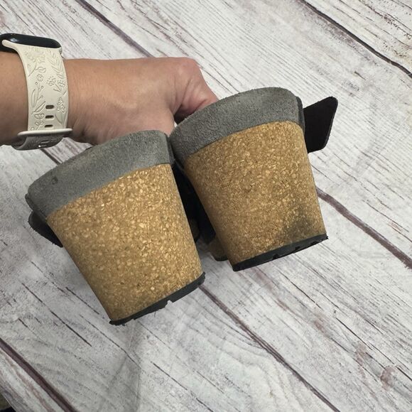 Birkenstock Papillio Fanny Suede Leather Wedge Charcoal Size 40 US 9 - Picture 9 of 11